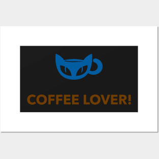 Coffee Lover 60's Cat Cup Posters and Art